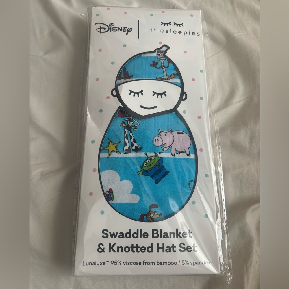 Little Sleepies Bamboo Swaddle and Hat Set - Toy Story NIB